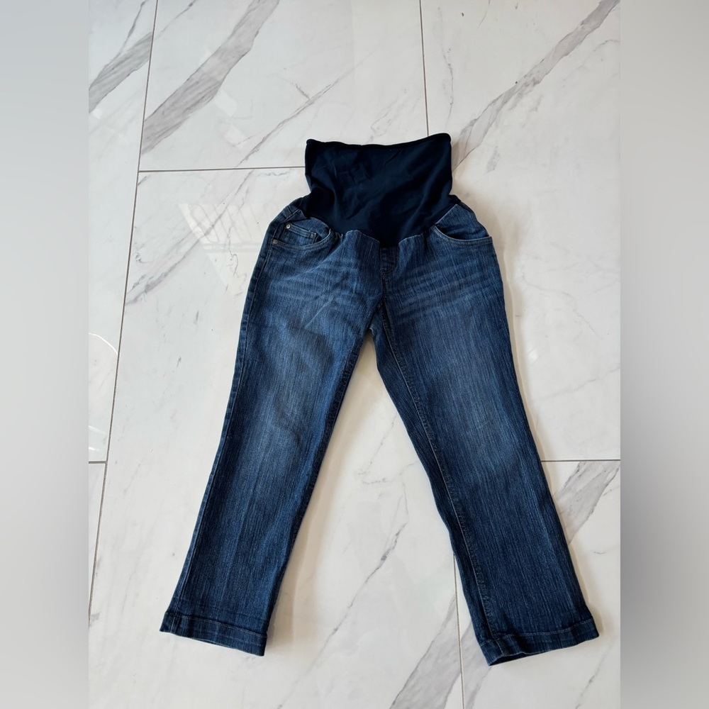 Two Hearts Maternity Women's Blue ankle Jeans - Picture 3 of 8